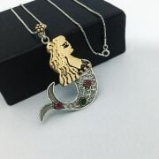 GÜMÜŞ TELKARİ DENİZ KIZI KOLYE
