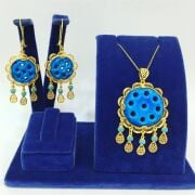 GÜMÜŞ ALTIN KAPLAMA SÜRYANİ NAZAR BONCUKLU SET