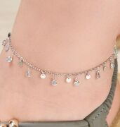 GÜMÜŞ ZİRKON TAŞLI YUVARLAK PULLU HALHAL