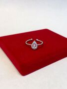 GÜMÜŞ DAMLA ZİRKON TAŞLI PIRLANTA MODELİ YÜZÜK