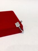 Gümüş Baget Kesim Zirkon Taşlı Çizgili Yüzük