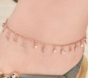 GÜMÜŞ ROSE ZİRKON TAŞLI VE YILDIZLI HALHAL