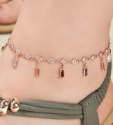 GÜMÜŞ ROSE BAGET RENKLİ ZİRKON TAŞLI HALHAL