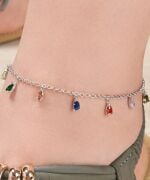 GÜMÜŞ RENKLİ ZİRKON TAŞLI DAMLA HALHAL