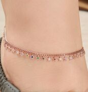 GÜMÜŞ ROSE RENKLİ YILDIZ HALHAL