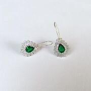 GÜMÜŞ TELKARİ YEŞİL ZİRKON TAŞLI DAMLA KÜPE