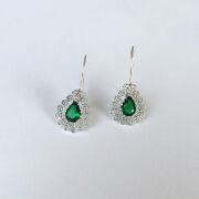 GÜMÜŞ TELKARİ YEŞİL ZİRKON TAŞLI DAMLA KÜPE