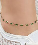 GÜMÜŞ ROSE YEŞİL ZİRKON TAŞLI HALHAL