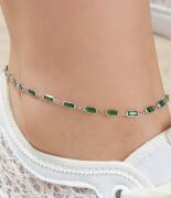 GÜMÜŞ YEŞİL ZİRKON TAŞLI HALHAL