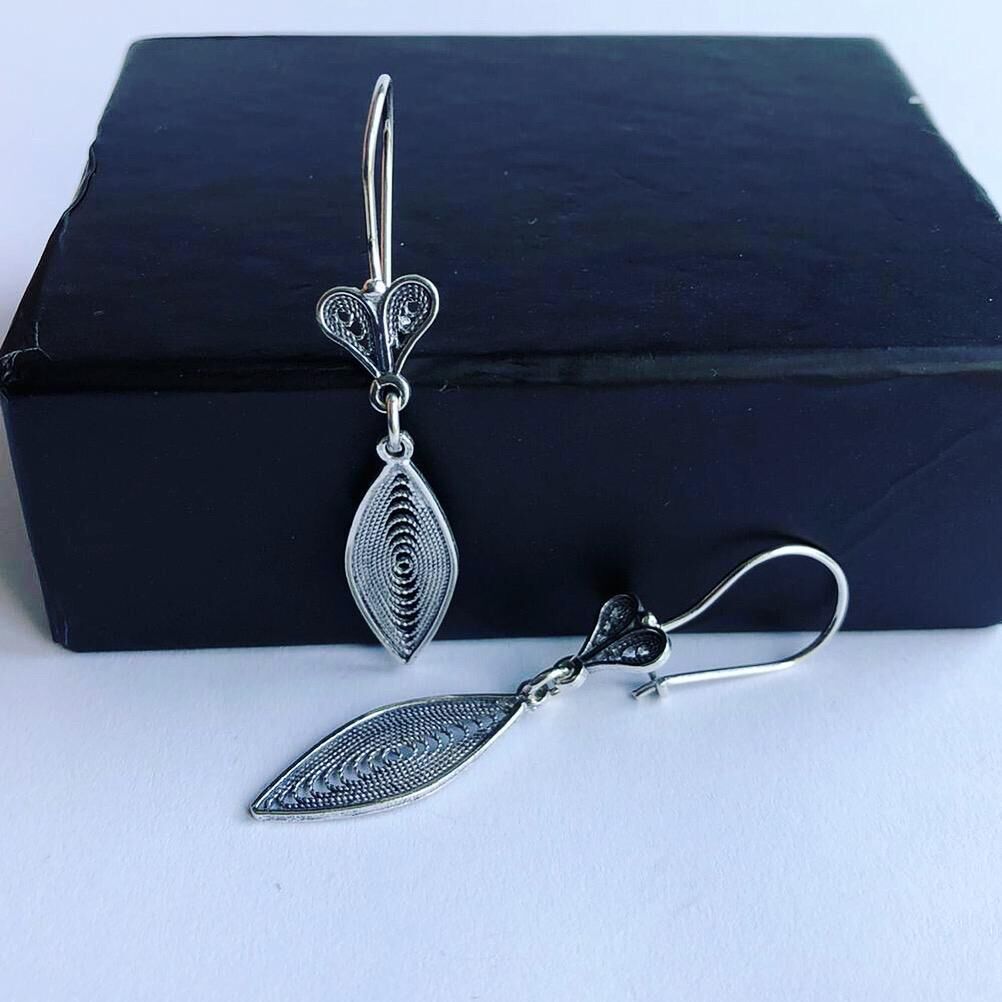 MEKİK MODEL TELKARİ İŞLEME GÜMÜŞ KÜPE