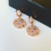 YAŞAM ÇİÇEĞİ RENKLİ ZİRKON TAŞLI GÜMÜŞ KÜPE