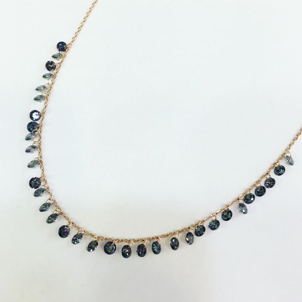 GÜMÜŞ ROSE MİSTİK TOPAZ TAŞLI  KOLYE