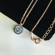 GÜMÜŞ ROSE BRONZ RENK PIRLANTA MONTÜRLÜ KOLYE