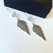 GÜMÜŞ TELKARİ YAPRAK KÜPE