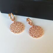 GÜMÜŞ ROSE BRONZ RENK ZİRKON TAŞLI YAŞAM ÇİÇEĞİ KÜPE