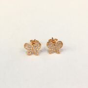 GÜMÜŞ ROSE BRONZ RENK KELEBEK KÜPE