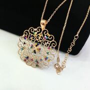 GÜMÜŞ ROSE BRONZ RENKLİ TAŞLI YAŞAM ÇİÇEĞİ KOLYESİ