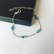 NAZAR BONCUKLU GÜMÜŞ BİLEKLİK