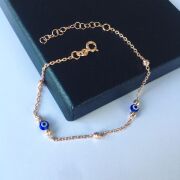 GÜMÜŞ ROSE NAZAR BONCUKLU DORİKA TOPLU BİLEKLİK