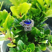 TELKARİ KÖK SAFİR VE ZİRKON TAŞLI DAMLA GÜMÜŞ YÜZÜK