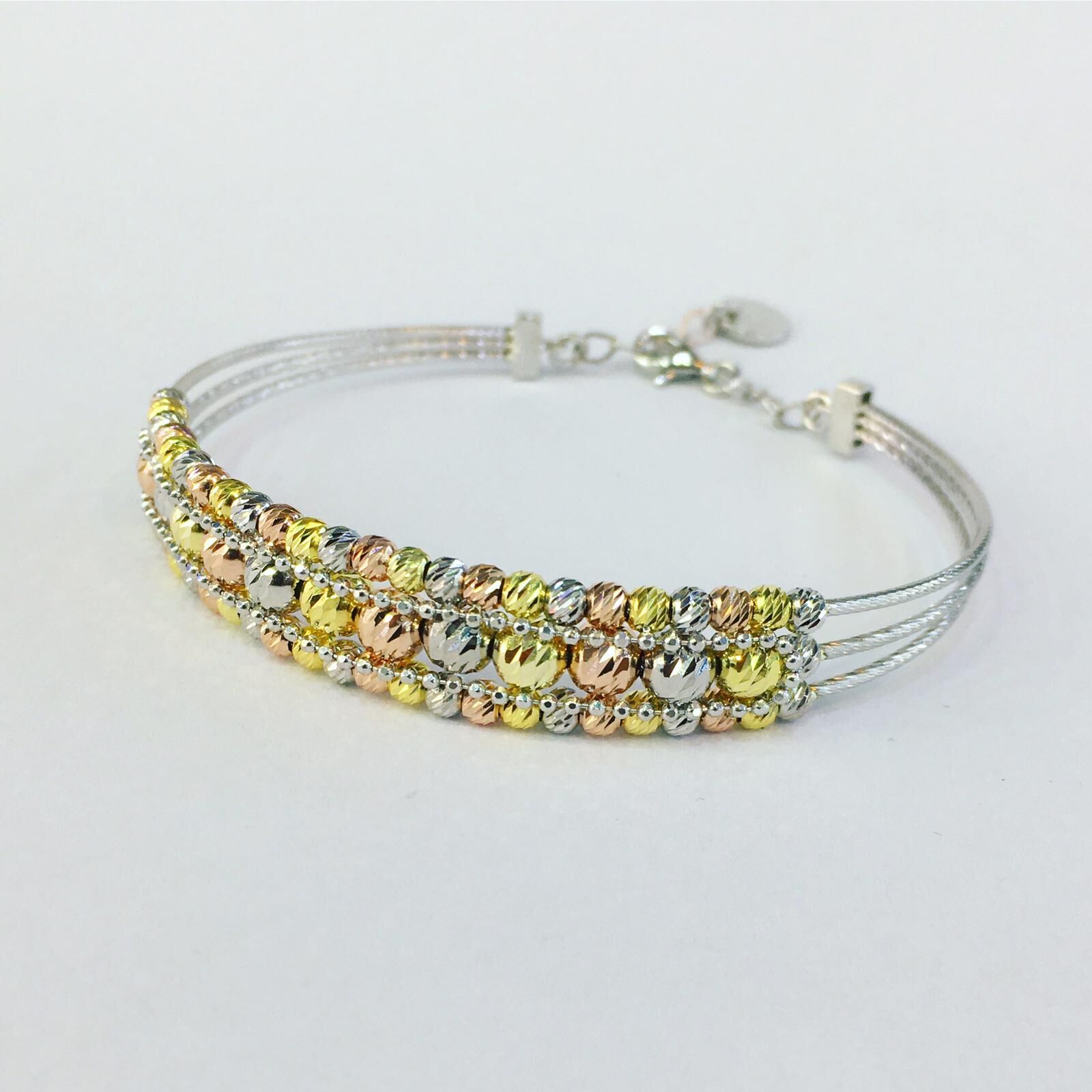 GÜMÜŞ ROSE  ÜÇ SIRALI DORİKA BİLEZİK