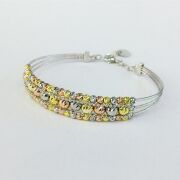 GÜMÜŞ ROSE  ÜÇ SIRALI DORİKA BİLEZİK