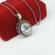 GÜMÜŞ BEYAZ ZİRKON TAŞLI KOLYE