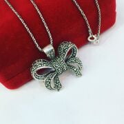 GÜMÜŞ MARKAZİT TAŞLI FİYONK KOLYE