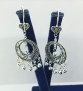 GÜMÜŞ TELKARİ YUVARLAK TOPLU KÜPE