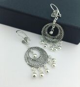 GÜMÜŞ TELKARİ YUVARLAK TOPLU KÜPE