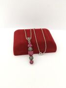 GÜMÜŞ MARKAZİT VE YAKUT TAŞLI KOLYE