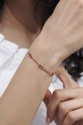 Gümüş Rose Renk Zultanit Taşlı Mekik Model Gurmet Zincirli Bileklik