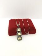 GÜMÜŞ MARKAZİT VE SİTRİN TAŞLI KOLYE