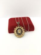 GÜMÜŞ MARKAZİT VE SİTRİN TAŞLI KOLYE