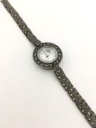 GÜMÜŞ MARKAZİT TAŞLI YUVARLAK KADRANLI SAAT