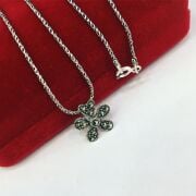 GÜMÜŞ MARKAZİT TAŞLI ÇİÇEK MİNİK KOLYE