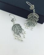 GÜMÜŞ YAPRAK TELKARİ TOPLU KÜPE