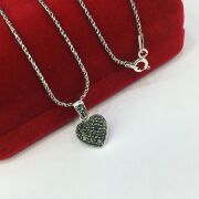 GÜMÜŞ MARKAZİT TAŞLI MİNİK KALP KOLYE