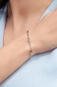 Gümüş Zultanit Taşlı Mekik Model Gurmet Zincirli Bileklik