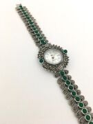 YEŞİL AKİK YEŞİM VE MARKAZİT TAŞLI GÜMÜŞ SAAT