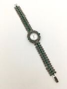 YEŞİL AKİK YEŞİM VE MARKAZİT TAŞLI GÜMÜŞ SAAT