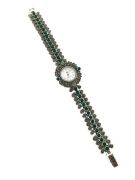 YEŞİL AKİK YEŞİM VE MARKAZİT TAŞLI GÜMÜŞ SAAT