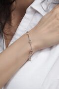 Gümüş Zultanit Taşlı Damla Pırlanta Model Gurmet Zincirli Bileklik