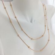 DORİKA İTALYAN MODEL TOPLU ROSE BRONZ ZİNCİR GÜMÜŞ KOLYE