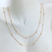 DORİKA İTALYAN MODEL TOPLU ROSE BRONZ ZİNCİR GÜMÜŞ KOLYE