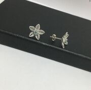 TELKARİ TURKUAZ TAŞLI ÇİÇEK GÜMÜŞ KÜPE