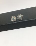 TELKARİ TURKUAZ TAŞLI KÜÇÜK ÇİÇEK GÜMÜŞ KÜPE