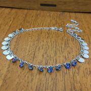 GÜMÜŞ MİSTİK TOPAZ TAŞLI YUVARLAK PULLU HALHAL