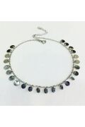 GÜMÜŞ MİSTİK TOPAZ TAŞLI YUVARLAK PULLU HALHAL