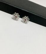 GÜMÜŞ KÖK YAKUT TAŞLI KIRMIZI TELKARİ KÜÇÜK ÇİÇEK KÜPE